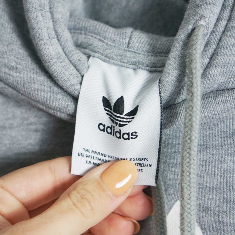 Adidas Men's Grey Fleece Hoodie M - Picture 3 of 4